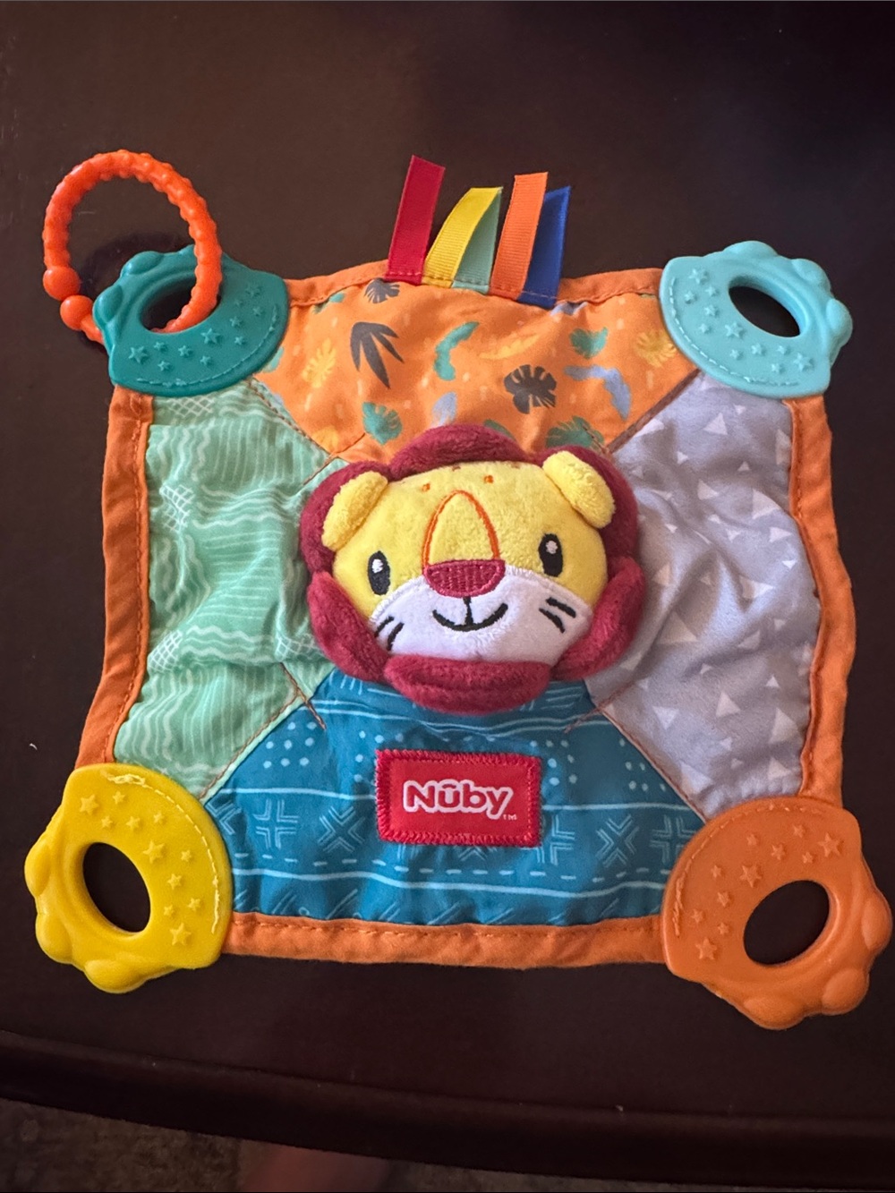 Multicolor Lion Sensory Teething Blanket for Kids